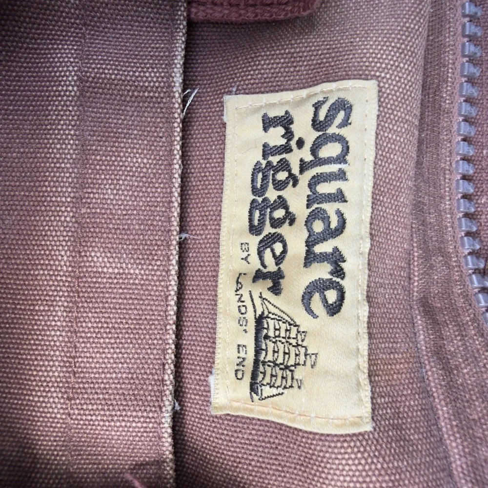 Lands End Square Rigger Canvas Laptop Briefcase Messenger Bag Brown Size OS